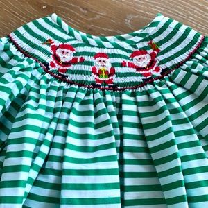 EUC Smocked Santa Christmas Dress